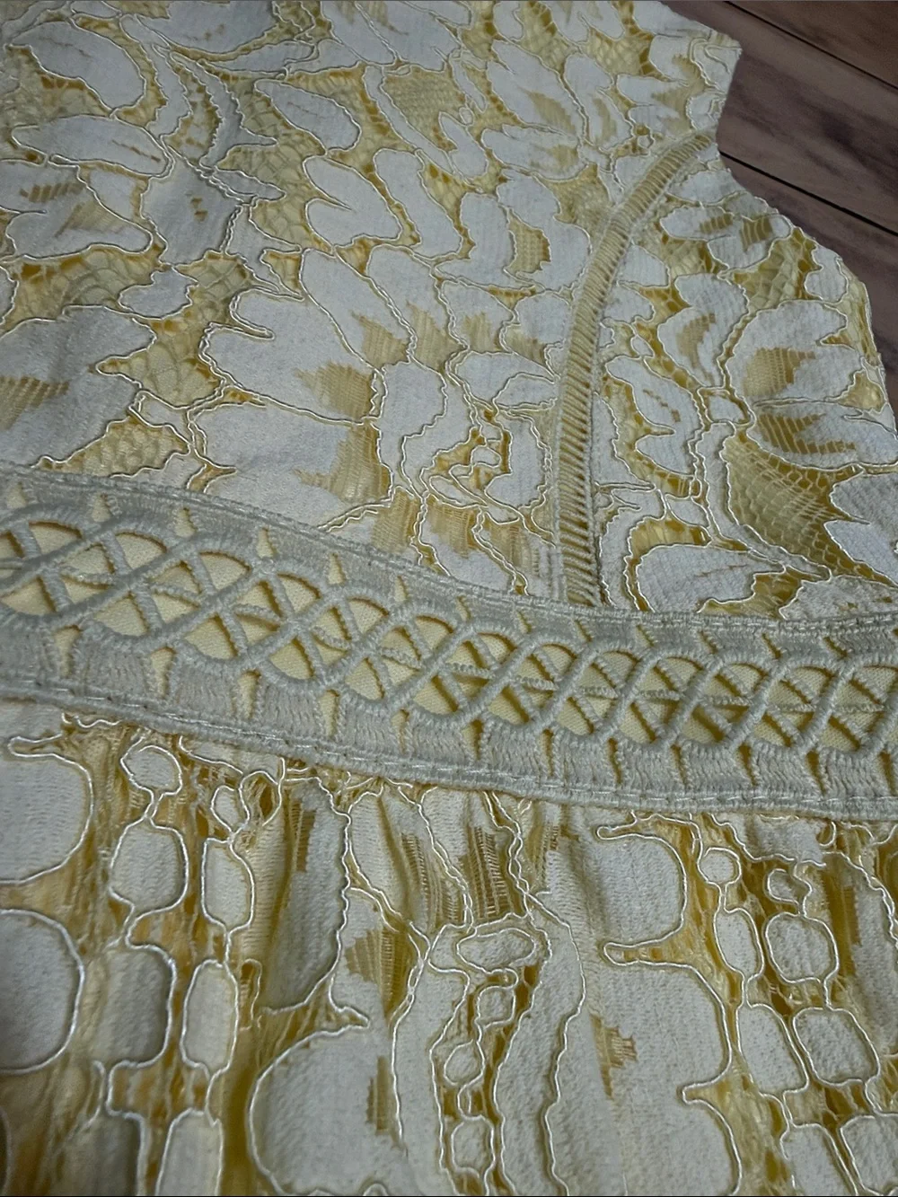 Lipsy London Yellow Lace Overlay Dress